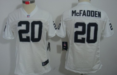 Nike Oakland Raiders #20 Darren McFadden White Limited Womens Jersey 