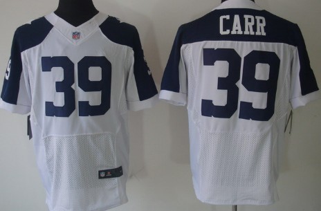 Nike Dallas Cowboys #39 Brandon Carr White Thanksgiving Elite Jersey 