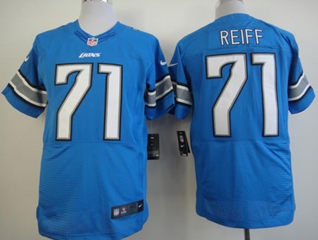 Nike Detroit Lions #71 Riley Reiff Light Blue Elite Jersey 