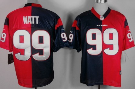 Nike Houston Texans #99 J.J. Watt Blue/Red Two Tone Elite Jersey 