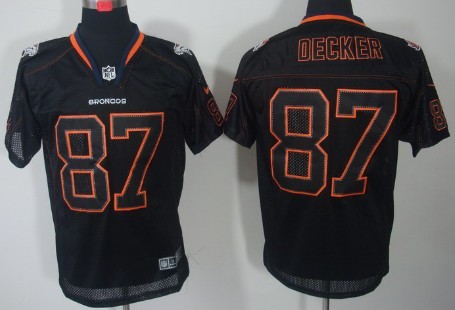 Nike Denver Broncos #87 Eric Decker Lights Out Black Elite Jersey 