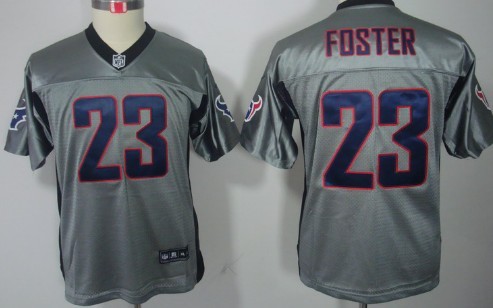 Nike Houston Texans #23 Arian Foster Gray Shadow Kids Jersey 