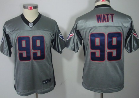 Nike Houston Texans #99 J.J. Watt Gray Shadow Kids Jersey 