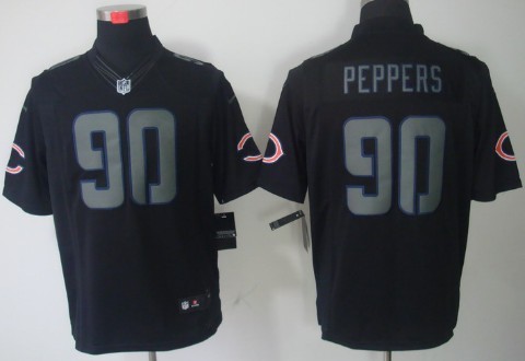 Nike Chicago Bears #90 Julius Peppers Black Impact Limited Jersey 