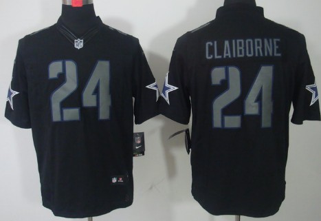 Nike Dallas Cowboys #24 Morris Claiborne Black Impact Limited Jersey 