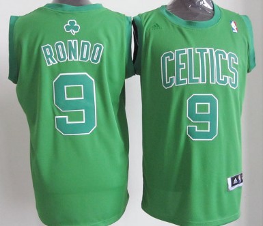 Boston Celtics #9 Rajon Rondo Revolution 30 Swingman Green Big Color Jersey