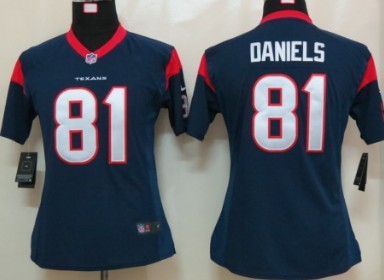 Nike Houston Texans #81 Owen Daniels Blue Game Womens Jersey 