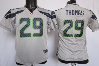 Nike Seattle Seahawks #29 Earl Thomas Gray Game Kids Jersey 