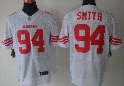 Nike San Francisco 49ers #94 Justin Smith White Elite Jersey 