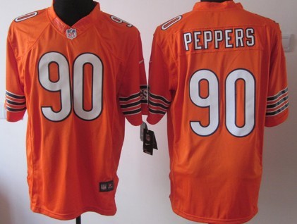 Nike Chicago Bears #90 Julius Peppers Orange Limited Jersey 