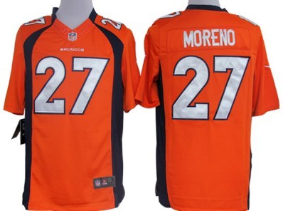 Nike Denver Broncos #27 Knowshon Moreno Orange Limited Jersey 