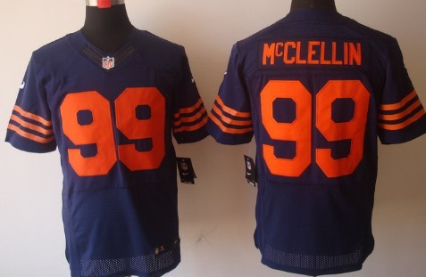 Nike Chicago Bears #99 Shea McClellin Blue With Orange Elite Jersey 