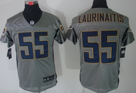 Nike St. Louis Rams #55 James Laurinaitis Gray Shadow Elite Jersey 