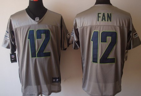 Nike Seattle Seahawks #12 Fan Gray Shadow Elite Jersey 