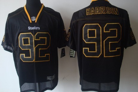 Nike Pittsburgh Steelers #92 James Harrison Lights Out Black Elite Jersey 