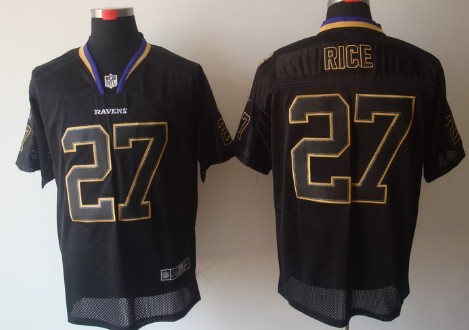 Nike Baltimore Ravens #27 Ray Rice Lights Out Black Elite Jersey 