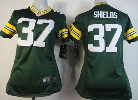 Nike Green Bay Packers #37 Sam Shields Green Game Womens Jersey 