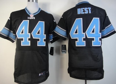 Nike Detroit Lions #44 Jahvid Best Black Elite Jersey