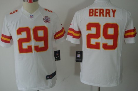 Nike Kansas City Chiefs #29 Eric Berry White Limited Kids Jersey