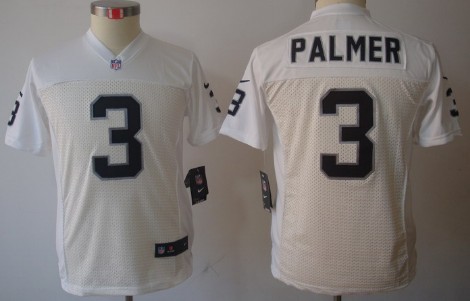 Nike Oakland Raiders #3 Carson Palmer White Limited Kids Jersey