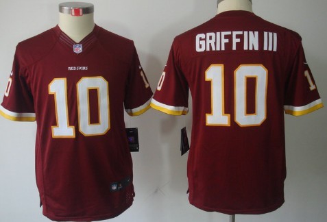 Nike Washington Redskins #10 Robert Griffin III Red Limited Kids Jersey 