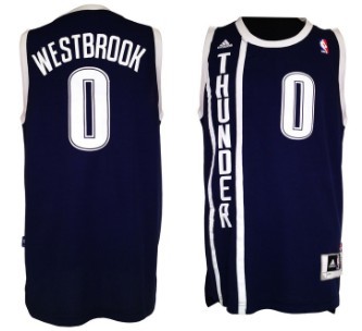 Oklahoma City Thunder #0 Russell Westbrook Revolution 30 Swingman 2013 Blue Jersey 