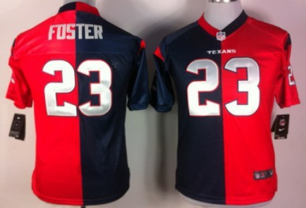 Nike Houston Texans #23 Arian Foster Blue/Red Two Tone Kids Jersey 