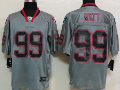 Nike Houston Texans #99 J.J. Watt Lights Out Gray Elite Jersey