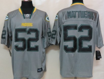 Nike Green Bay Packers #52 Clay Matthews Lights Out Gray Elite Jersey 