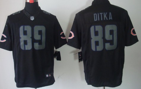 Nike Chicago Bears #89 Mike Ditka Black Impact Limited Jersey 