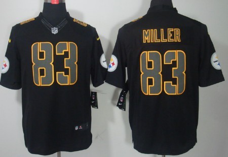 Nike Pittsburgh Steelers #83 Heath Miller Black Impact Limited Jersey 