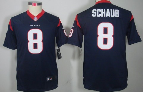 Nike Houston Texans #8 Matt Schaub Blue Limited Kids Jersey 