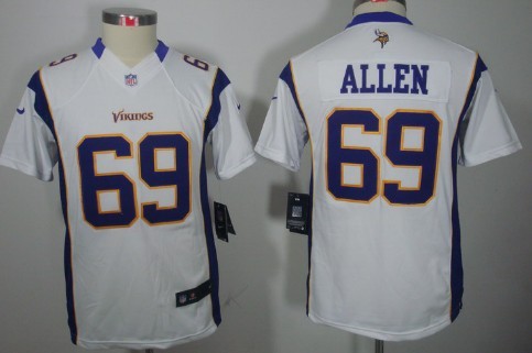 Nike Minnesota Vikings #69 Jared Allen White Limited Kids Jersey 