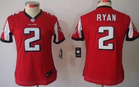 Nike Atlanta Falcons #2 Matt Ryan Red Limited Womens Jersey 