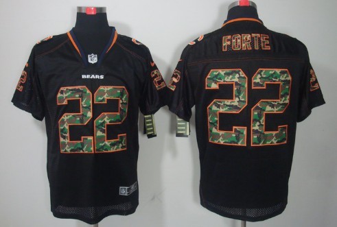 Nike Chicago Bears #22 Matt Forte Black With Camo Elite Jersey 