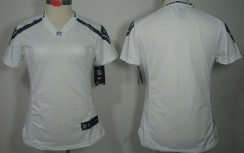 Nike Seattle Seahawks Blank White Limited Womens Jersey 