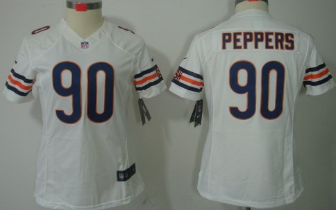 Nike Chicago Bears #90 Julius Peppers White Limited Womens Jersey 