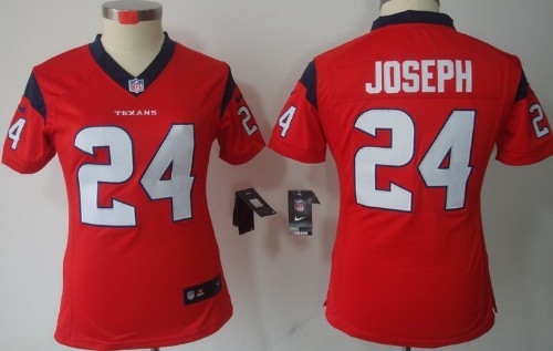 Nike Houston Texans #24 Johnathan Joseph Red Limited Womens Jersey 