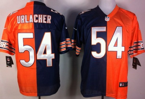 Nike Chicago Bears #54 Brian Urlacher Blue/Orange Two Tone Elite Jersey 