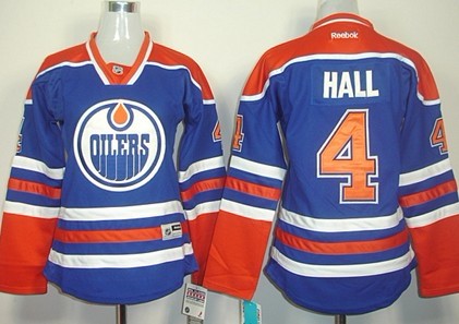 Edmonton Oilers #4 Taylor Hall Royal Blue Womens Jersey 