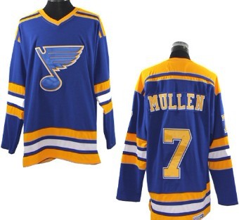 St. Louis Blues #7 Joe Mullen Blue Throwback CCM Jersey 