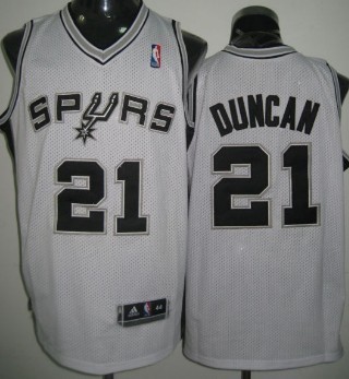 San Antonio Spurs #21 Tim Duncan White Swingman Jersey