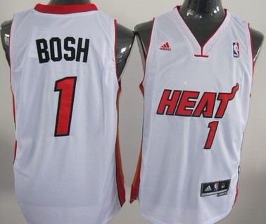 Miami Heat #1 Chris Bosh Revolution 30 Swingman White Jersey