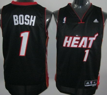 Miami Heat #1 Chris Bosh Revolution 30 Swingman Black Jersey 