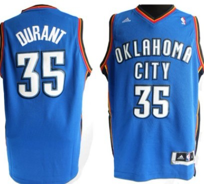 Oklahoma City Thunder #35 Kevin Durant Revolution 30 Swingman Blue Jersey