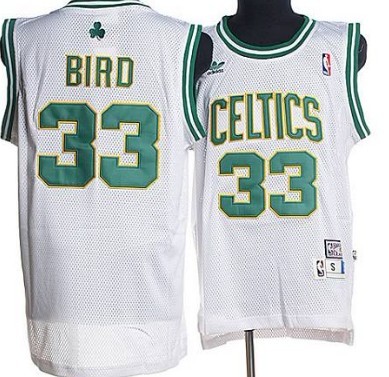 Boston Celtics #33 Larry Bird White Swingman Throwback Jersey