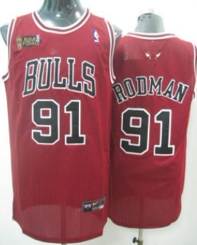 Chicago Bulls #91 Dennis Rodman Red Swingman Jersey 