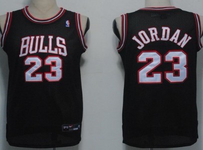 Chicago Bulls #23 Michael Jordan Black With Bulls Swingman Jersey 