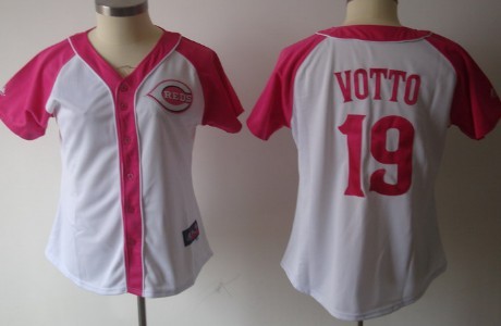 Cincinnati Reds #19 Joey Votto 2012 Fashion Womens by Majestic Athletic Jersey 