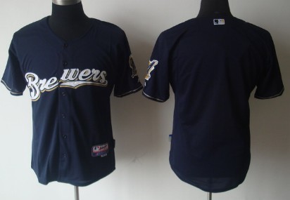 Milwaukee Brewers Blank Navy Blue Jersey